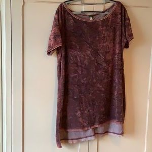Free People Velvet Doran Tee Large Sangria